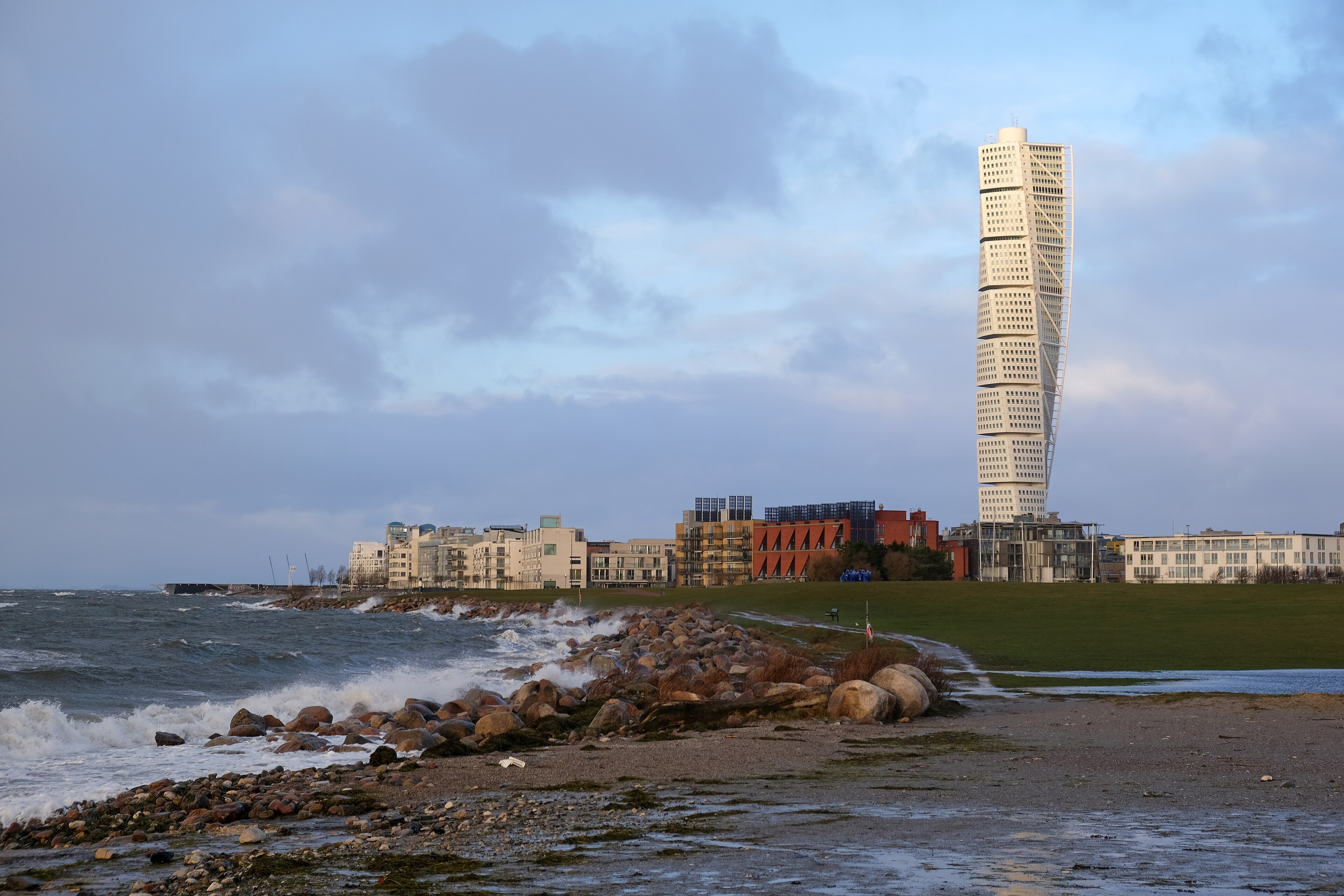 Vastra hamnen in Malmo, the western harbour looking toward the Sound